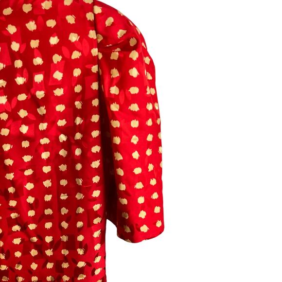 Vintage St. Gillian Silk Dress Size 14 Red Gold - Picture 8 of 10